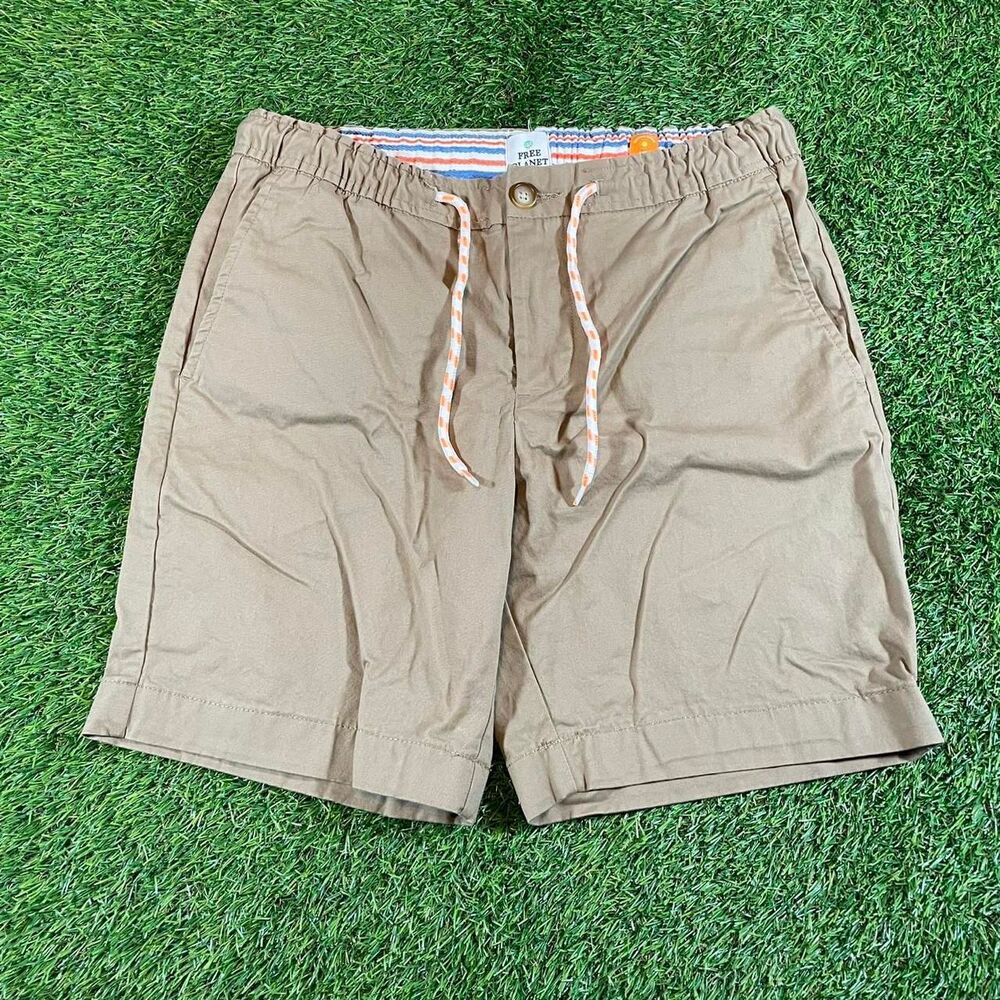 Free Planet khaki summer chino boardshorts with drawstring men's Size small